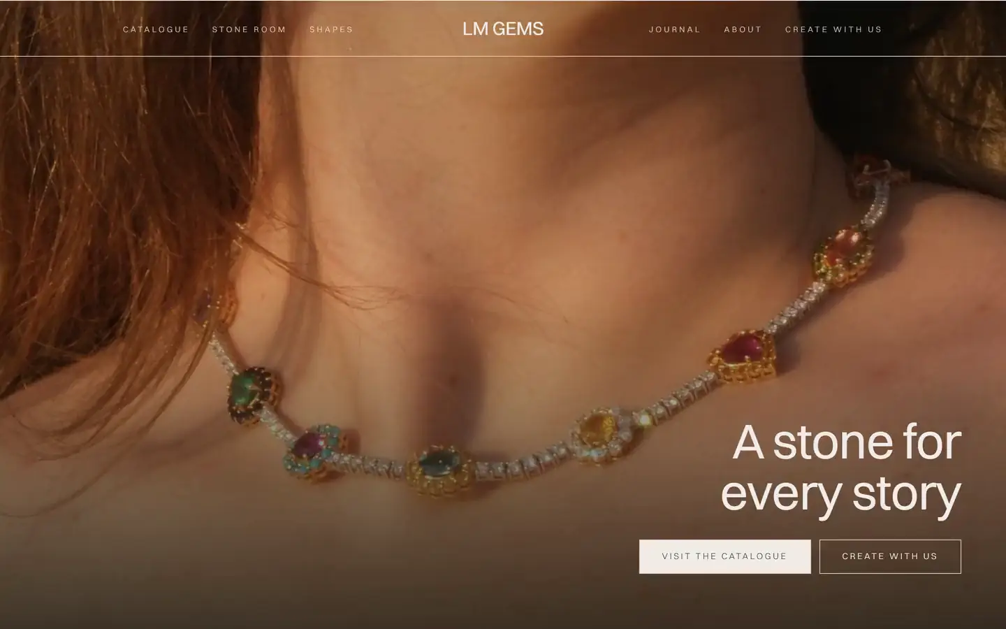 The LM Gems site on a desktop screen